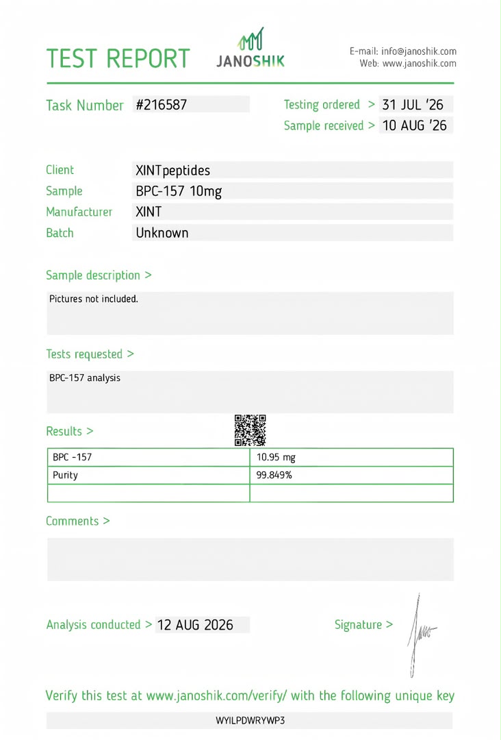 BPC-157 10mg COA