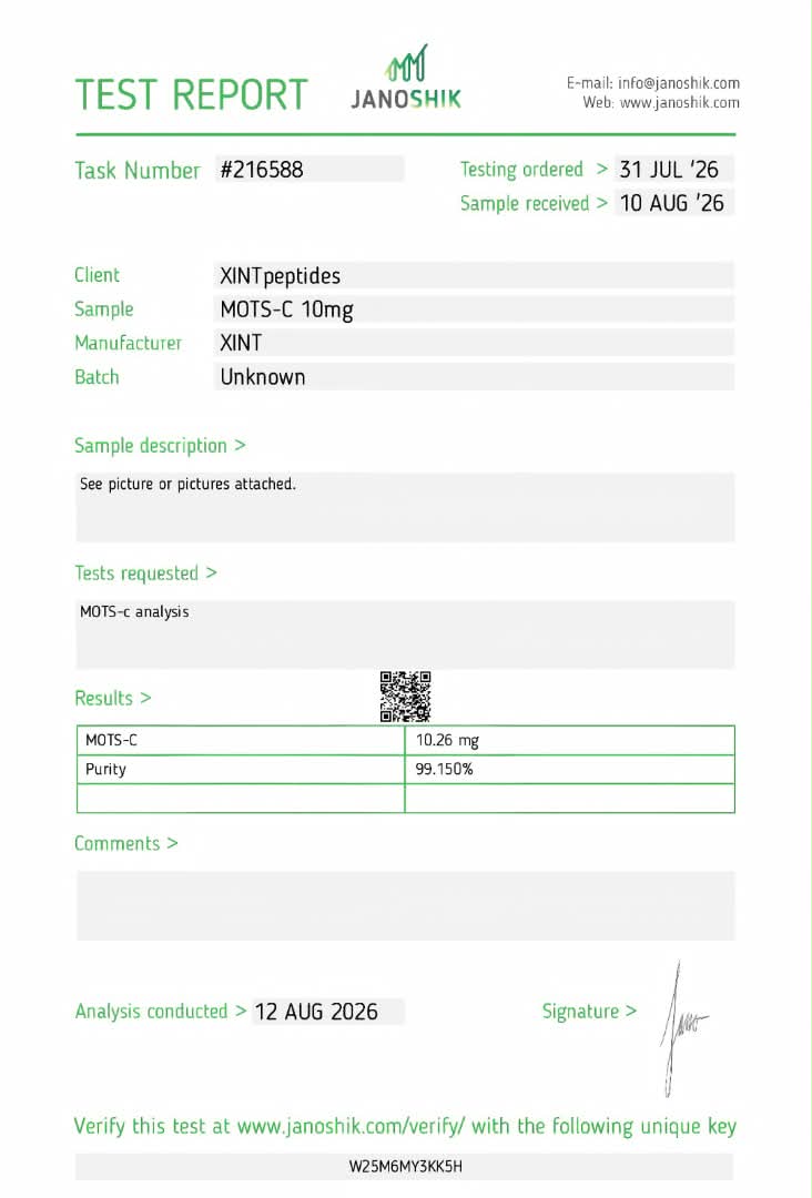 MOTS-C 10mg COA