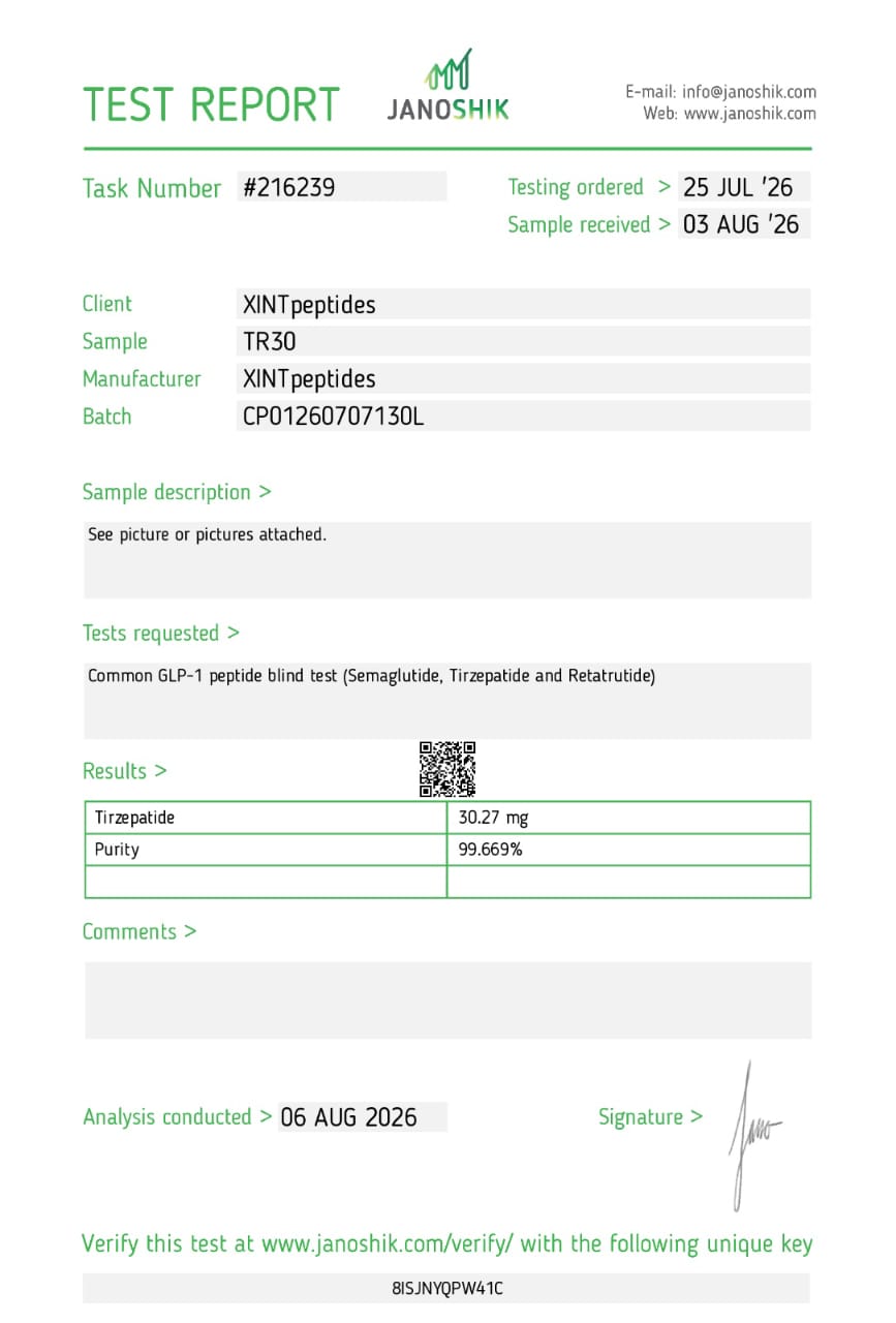 Tirzepatide TR30 COA